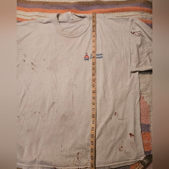 Vintage Sherwin Williams Painters Work T Shirt Men's XL Stained Destroyed - Picture 4 of 5